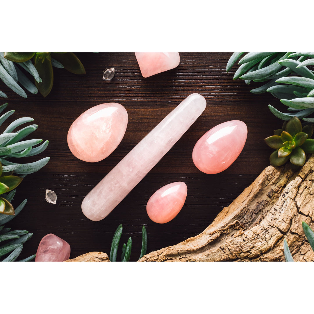 Rose quarts eggs and wand