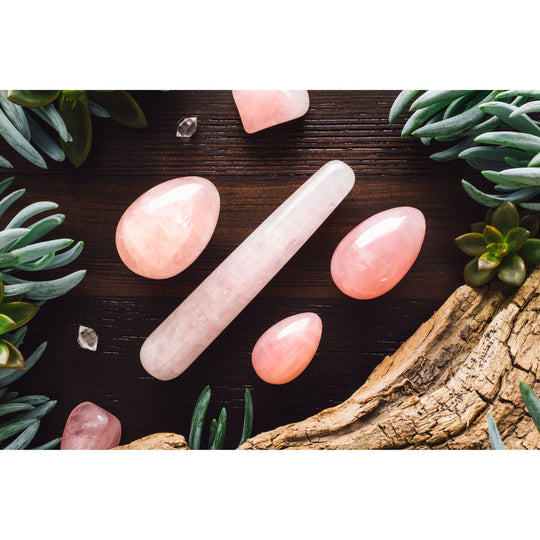 Rose quarts eggs and wand