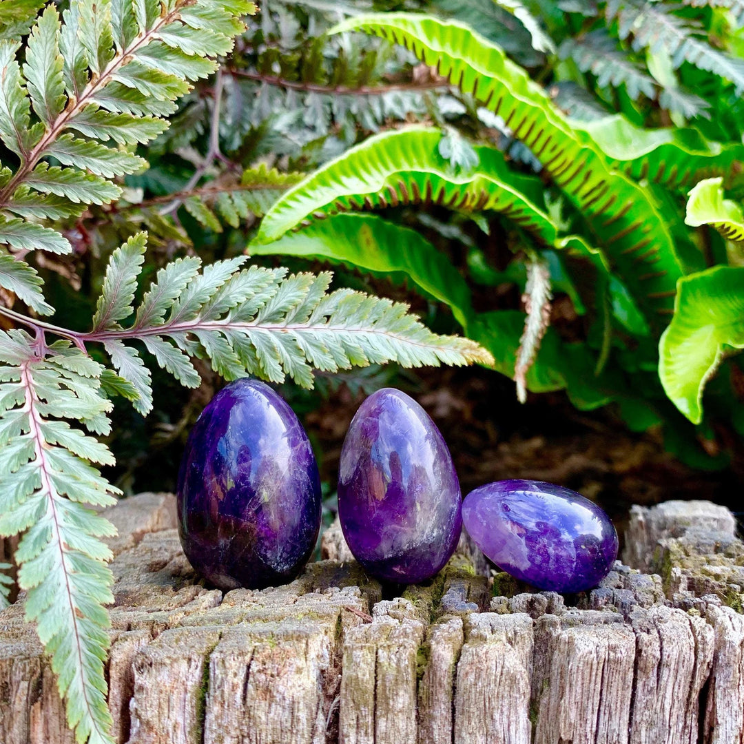 Handmade Natural Amethyst Yoni Eggs.