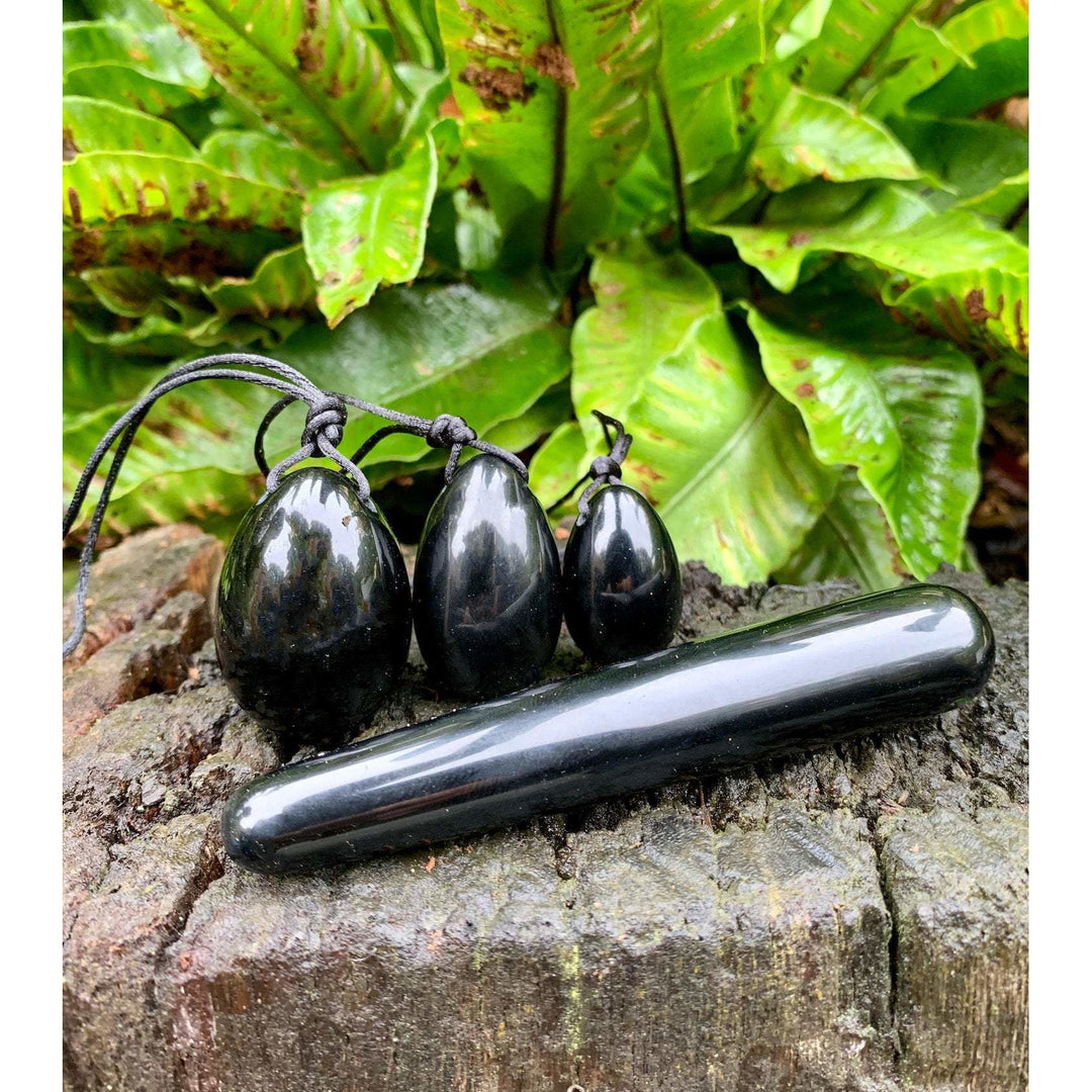 Black obsidian yoni wand