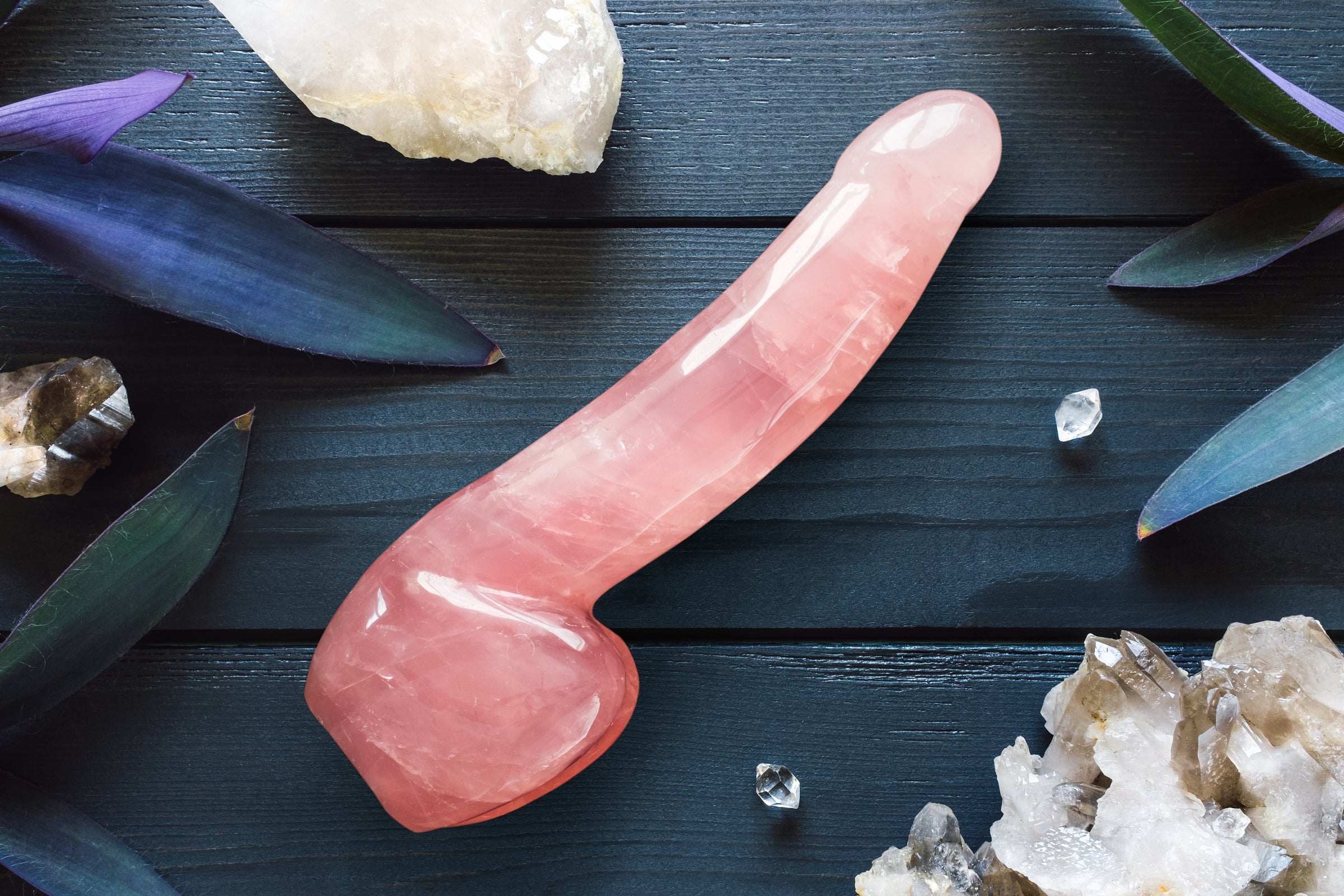 Large rose quartz dildo crystal