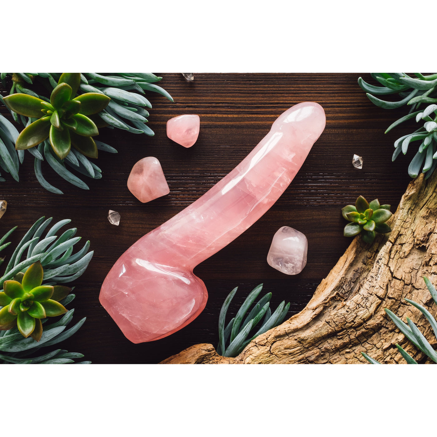 Large Rose Quartz Dildo