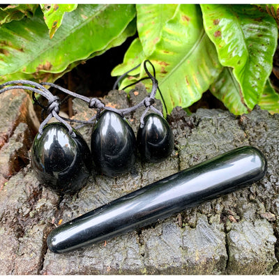 Black obsidian dildo