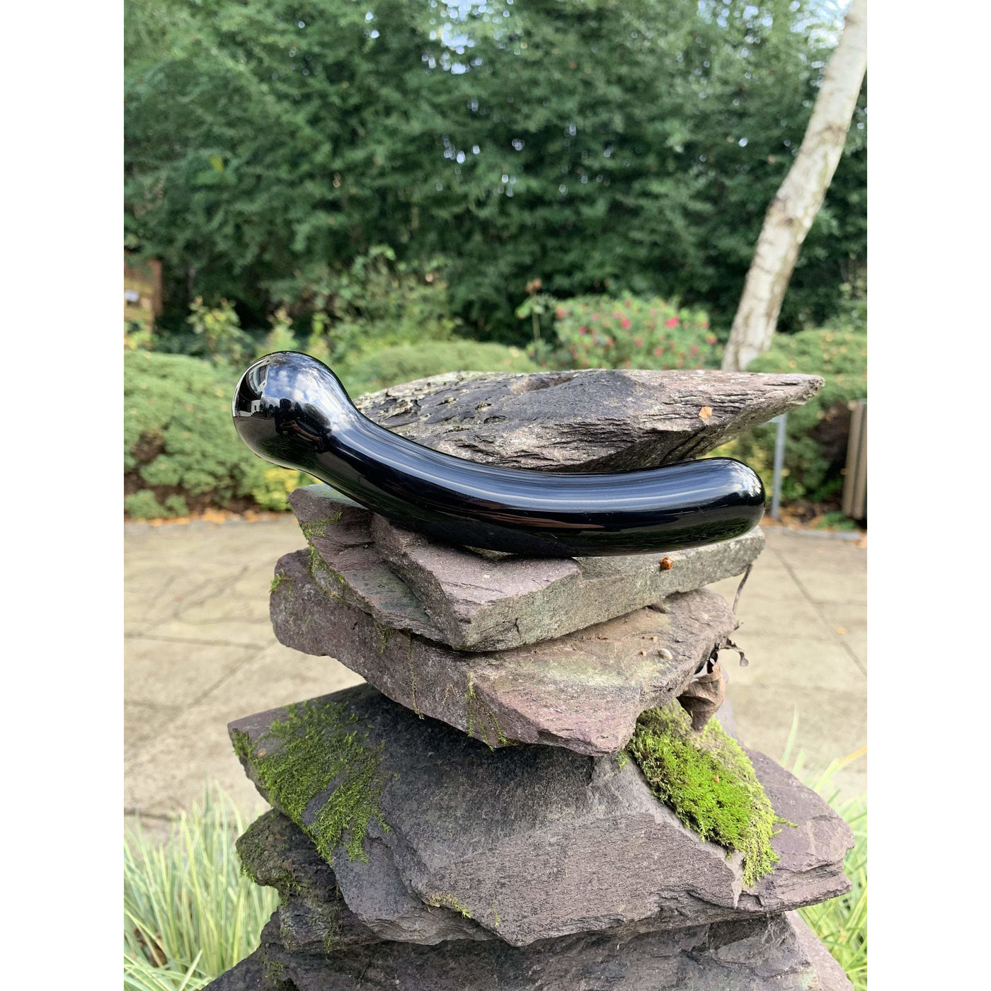 G-Spot Curved Black Obsidian Yoni Wand -