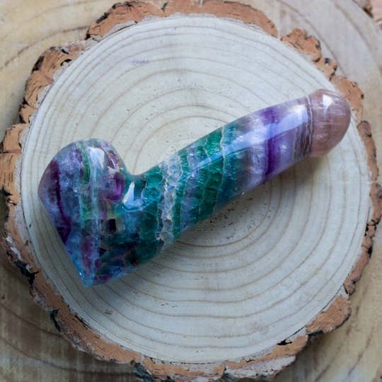 Fluorite crystal dildo wand 